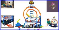 Explore the Hot Wheels Mega Loop Garage 164 Scale Cars & Helicopter Playset Explore the Hot Wheels Mega Loop Garage 164 Scale Cars & Helicopter Playset