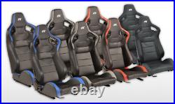FK Automotive Full Bucket Sports Seat Set Pair Black Kit Race Track Super Car