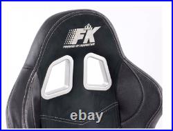 FK Automotive Full Bucket Sports Seats Set Pair Black Kit Race Track Super Car