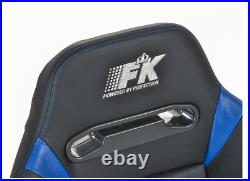FK Bucket Sports Seats Set Black & Blue Kit Track Rally Drift Car 4x4 Camper Van