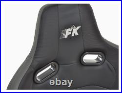 FK Bucket Sports Seats Set Pair Black Grey Carbon Back Custom Kit Race Track Car