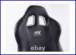 FK Bucket Sports Seats Set Pair Black Kit Race Track Car Harness Custom Project