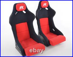 FK Full Bucket Sports Seats Set Pair Kit Race Track Car Rally Drift Custom Red