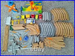 Fisher-Price GeoTrax Train Set Track Parts Pieces Cargo Cars Lot of 76 Tracks