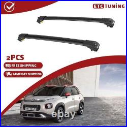 Fit Citroen C3 AIRCROSS SUV 2018-2023 Cross Bars Roof Rack Black Set Roof Bars