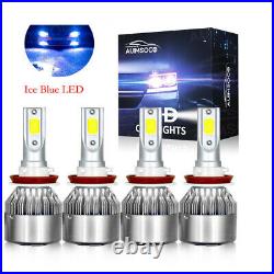 For Chevy Malibu Impala H11 H9 Front LED Headlight Bulbs High Low Beam 8000K C6