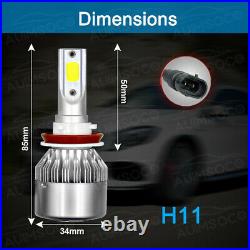 For Chevy Malibu Impala H11 H9 Front LED Headlight Bulbs High Low Beam 8000K C6