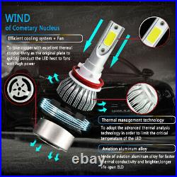 For Chevy Malibu Impala H11 H9 Front LED Headlight Bulbs High Low Beam 8000K C6