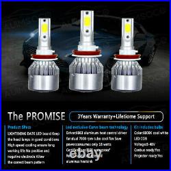 For Chevy Malibu Impala H11 H9 Front LED Headlight Bulbs High Low Beam 8000K C6