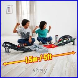 Formula 1 Grand Prix Toy Car Track Set, 3 Die-Cast Cars, Motorized Booster, 2 Ra