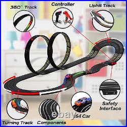 High-Speed Electric Powered Super Loop Speedway Slot Car Track Set, Two Cars