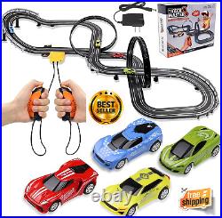 High Speed Electric Slot Car Race Track Sets with 4 Racing Cars, Race 23 ft NEW