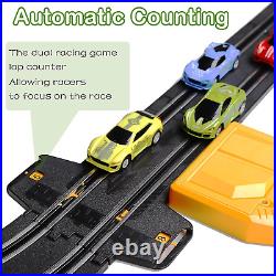 High Speed Electric Slot Car Race Track Sets with 4 Racing Cars, Race 23 ft NEW