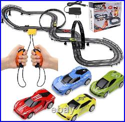 High Speed Electric Slot Car Race Track Sets with 4 Racing Cars, Race 23 ft NEW