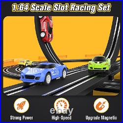 High-Speed Slot Car Race Track Set with Dual Controllers for Kids