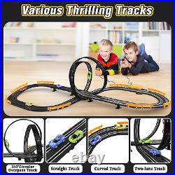 High-Speed Slot Car Race Track Set with Dual Controllers for Kids