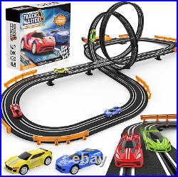 High-Speed Slot Car Race Track Set with Dual Controllers for Kids