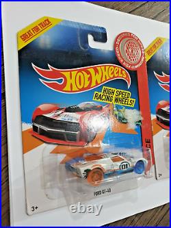 Hot Wheels 2014 High Speed Racing Wheels Ford Gt-40 & Ford Gtx-1 (set Of 2) Rare