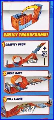 Hot Wheels 3 Unique Racing Challenges in the Race Crate Track Set with 2 Cars