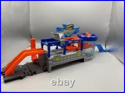 Hot Wheels 4 Track Set Bundle City Cobra, Mega Car Wash, Tire Shop, Turbo Jet