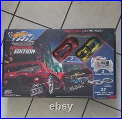Hot Wheels AI Street Racing Edition Smart Track Set with 2 Cars, Case