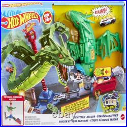 Hot Wheels Air Attack Dragon Track Set Motorized Robo Dragon with 163 Toy Car