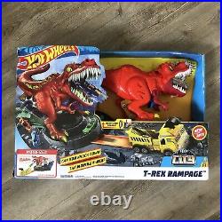 Hot Wheels City T Rex Rampage Track Builder Set Ages 5-8 New In Box Read