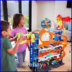 Hot Wheels City Toy Car Track Set Ultimate Garage With 2 Die-Cast Toy Cars New