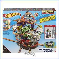 Hot Wheels City Toy Car Track Set, Ultimate Garage with T-Rex Dinosaur, Store