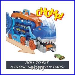 Hot Wheels City Toy Car Track Set, Ultimate T-Rex Transforms into Stomping Dino