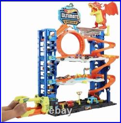Hot Wheels City Ultimate Garage Track Set w2 Die-Cast Toy Cars Car Eating Dragon