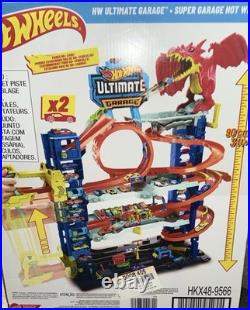Hot Wheels City Ultimate Garage Track Set with 2 Die-Cast Toy Cars, 4 Levels