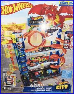 Hot Wheels City Ultimate Garage Track Set with 2 Die-Cast Toy Cars, 4 Levels