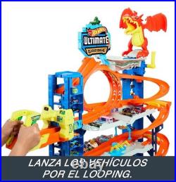 Hot Wheels City Ultimate Garage Track Set with 2 Die-Cast Toy Cars, 4 Levels