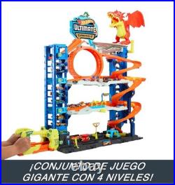 Hot Wheels City Ultimate Garage Track Set with 2 Die-Cast Toy Cars, 4 Levels