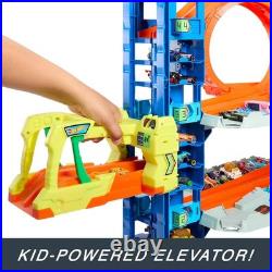 Hot Wheels City Ultimate Garage Track Set with 2 Die-Cast Toy Cars & Car-Eati