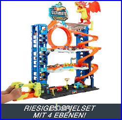 Hot Wheels City Ultimate Garage Track Set with 2 Die-Cast Toy Cars & Car-Eating