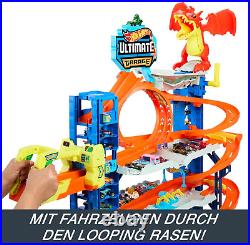 Hot Wheels City Ultimate Garage Track Set with 2 Die-Cast Toy Cars & Car-Eating