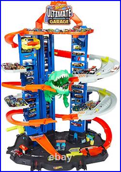 Hot Wheels City Ultimate Garage Track Set with 2 Toy Cars, Garage Playset Featur