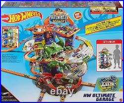 Hot Wheels City Ultimate Garage Track Set with 2 Toy Cars, Garage Playset Featur