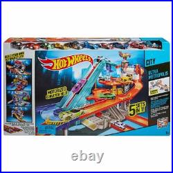 Hot Wheels City Ultra Metropolis 5 in 1 Track Set with +10 cars Hot to find Rare