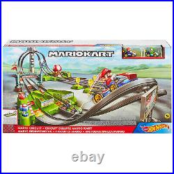 Hot Wheels GCP27 Mario Kart Circuit Race Car Track Play Set Toy with 2 Vehicles