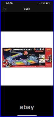 Hot Wheels GXX41-MARIO Kart Rainbow Road Track Set OPEN BOX NEVER USED