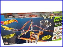 Hot Wheels HW Workshop TRACK BUILDER Mega Pk with Tower Starter Set & 5 Cars 2014