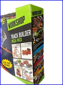 Hot Wheels HW Workshop TRACK BUILDER Mega Pk with Tower Starter Set & 5 Cars 2014