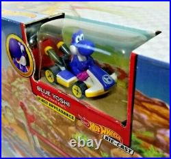 Hot Wheels Mario Kart Bowsers Castle Chaos Track Set Blue Yoshi Figure Included