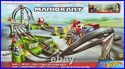 Hot Wheels Mario Kart Circuit Track Set with 2 x 164 Scale Die-Cast Karts