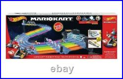 Hot Wheels Mario Kart Rainbow Road King Boo Raceway Race Track Set NEW