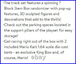 Hot Wheels Mario Kart Rainbow Road King Boo Raceway Race Track Set NEW