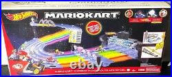 Hot Wheels Mario Kart Rainbow Road King Boo Raceway Race Track Set New IN HAND